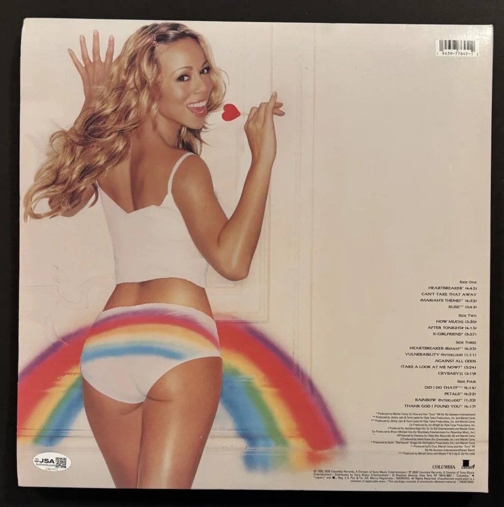 MARIAH CAREY SIGNED RAINBOW VINYL LP JSA COA #CN01913 URBAN OUTFITTERS YELLOW, изображение 2