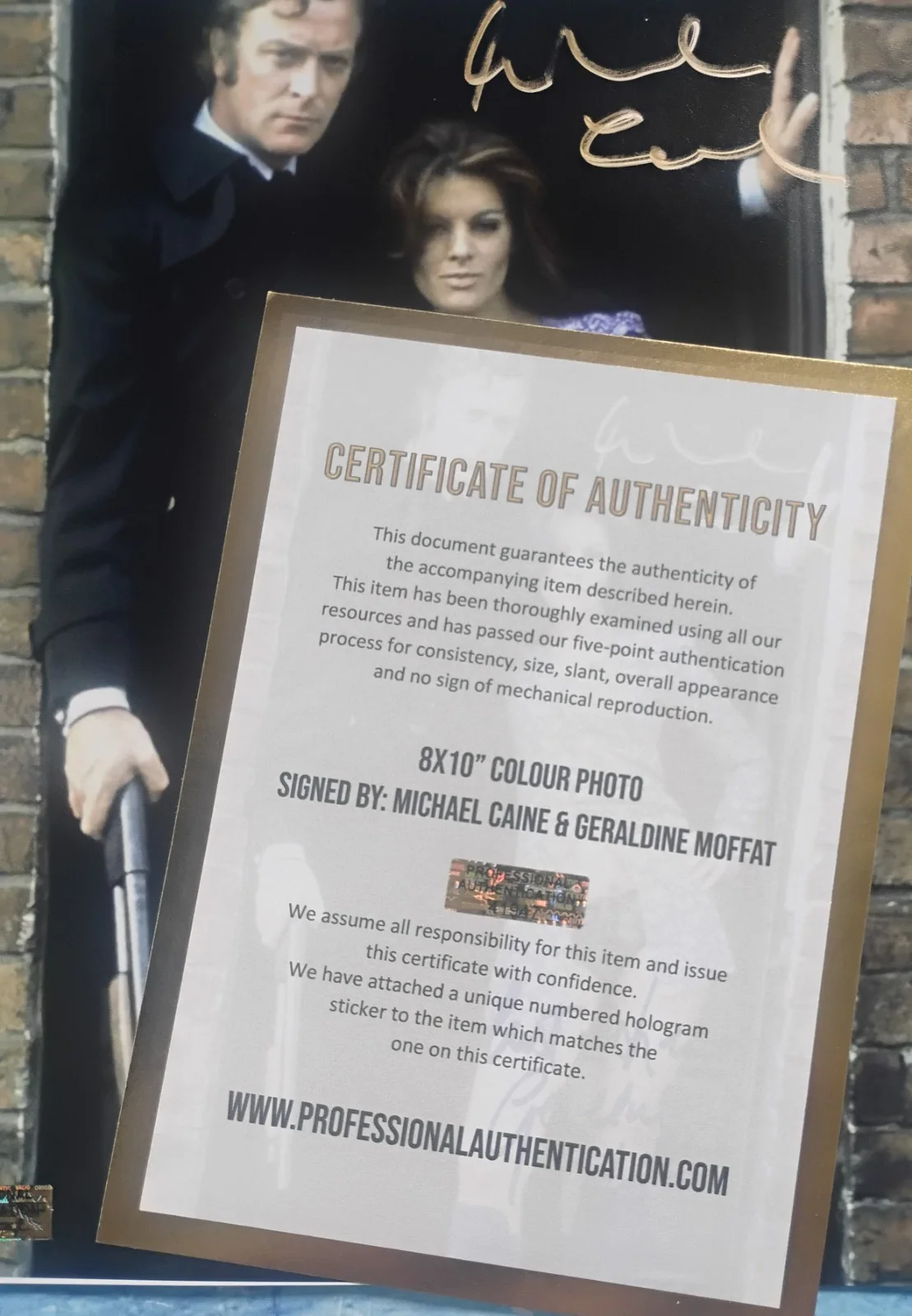 Michael Caine & Geraldine Moffat Signed 8x10 Photo COA Get Carter NO US TARIFFS, изображение 5