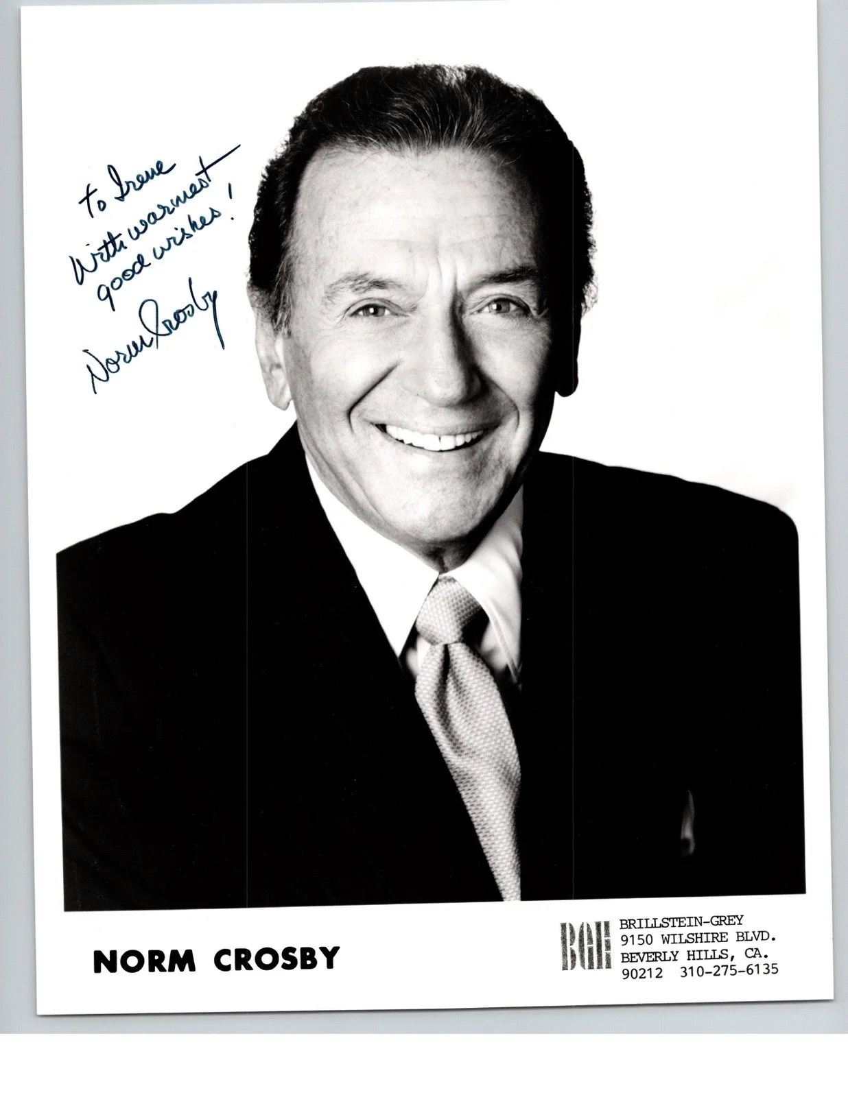 Norm Crosby — Norm Crosby Hand Signed Authentic Autographed 8x10 Photo