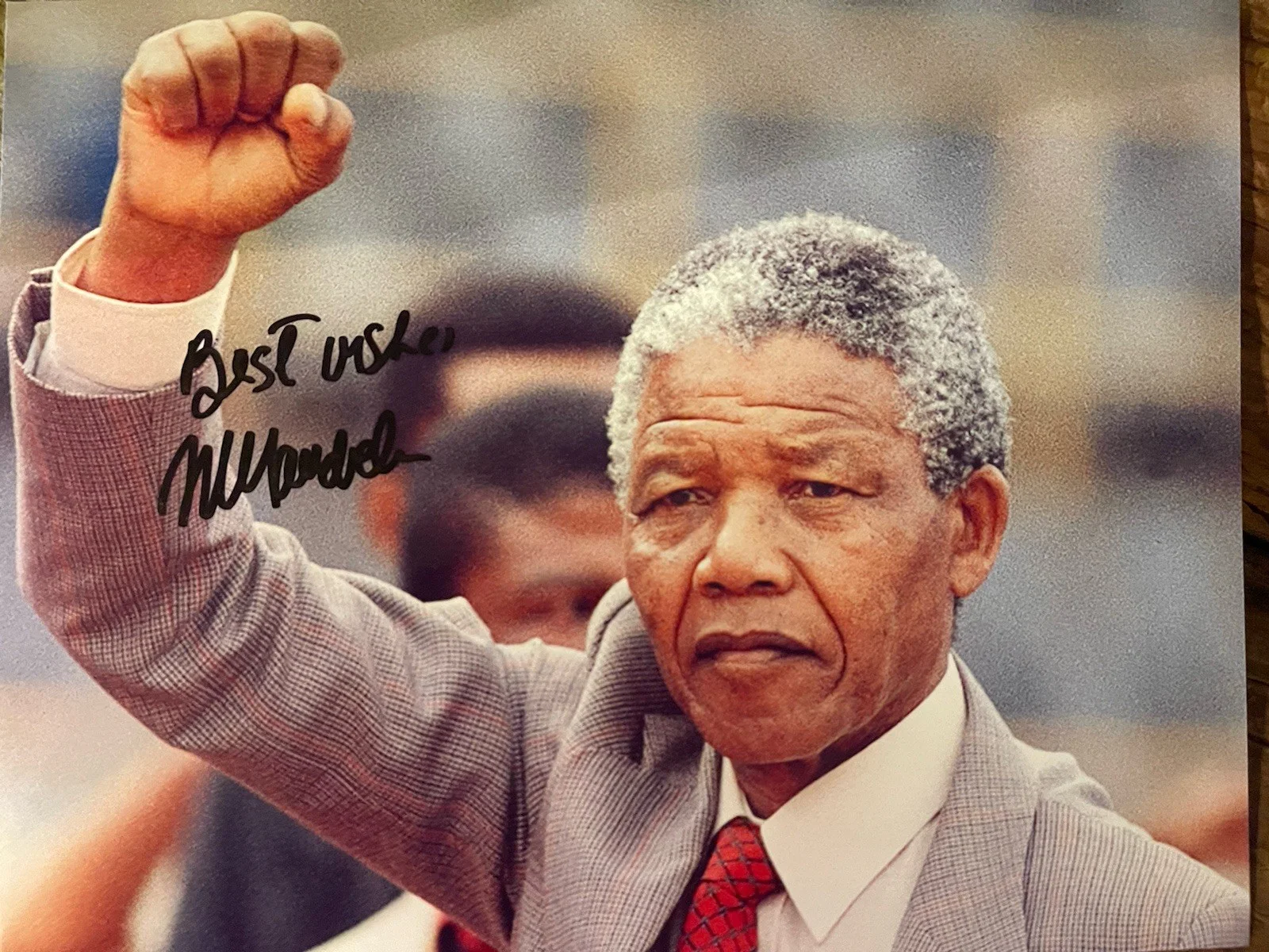 Nelson Mandela, Hand Signed Color 8.5X11 Photograph. Activist, Leader, Legend., изображение 2