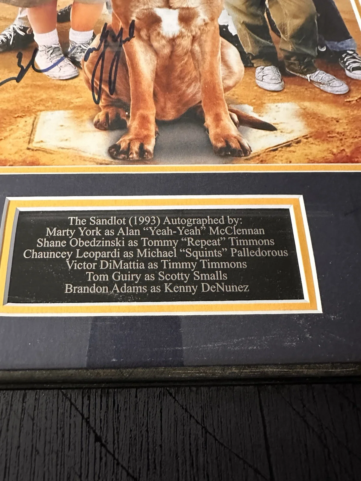 Marty York, Shane Obedzinski, Chauncey Leopardi, Victor DiMattia — The Sandlot Cast Signed Framed & Matted Photo Beckett Witnessed, изображение 4