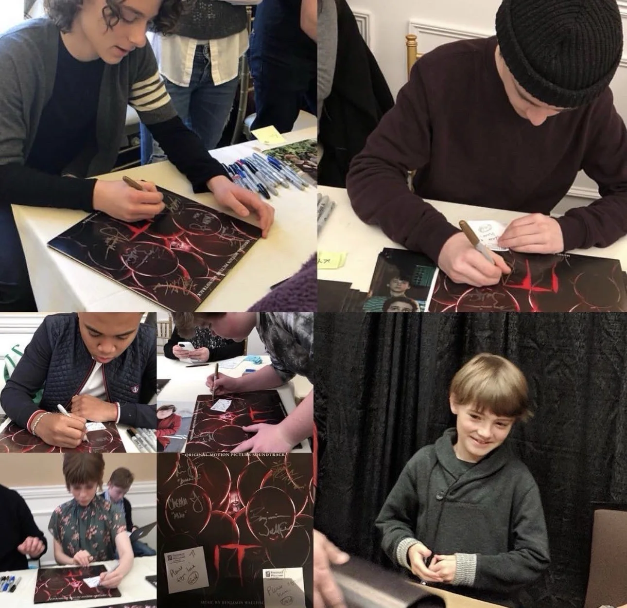 IT Cast — IT Cast Signed (8x) Vinyl Soundtrack With COA & Photo Proof Hand Autograph 2017, image 2