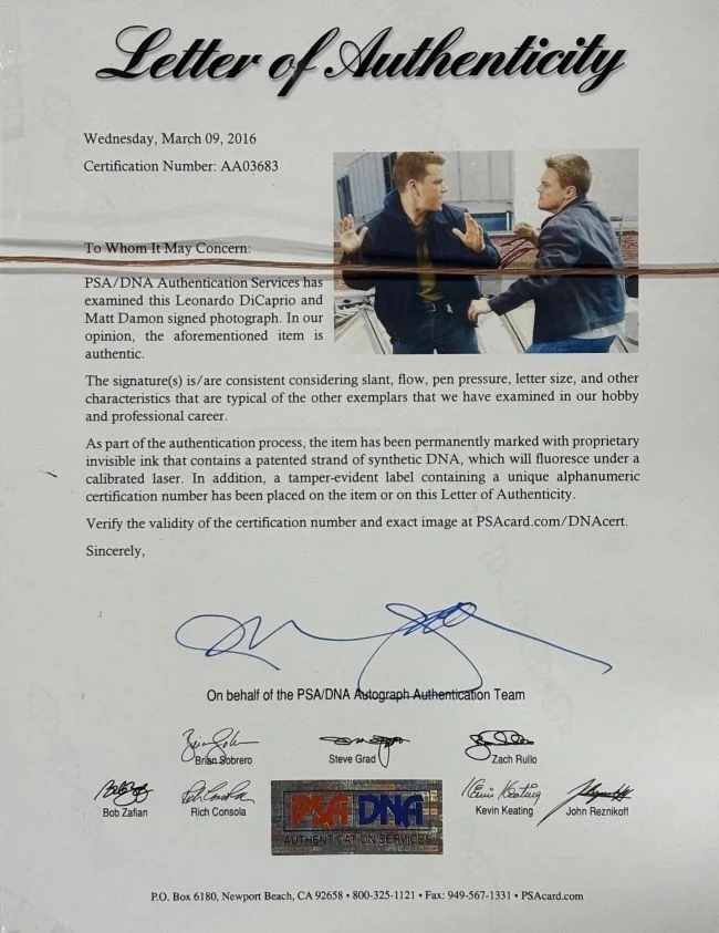 Leonardo DiCaprio Matt Damon Signed Framed 11x14 The Departed Photo PSA/DNA, image 3