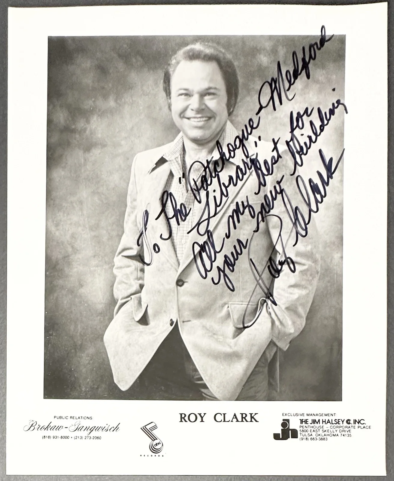 Roy Clark Signed Promotional Photo With COA, image 2