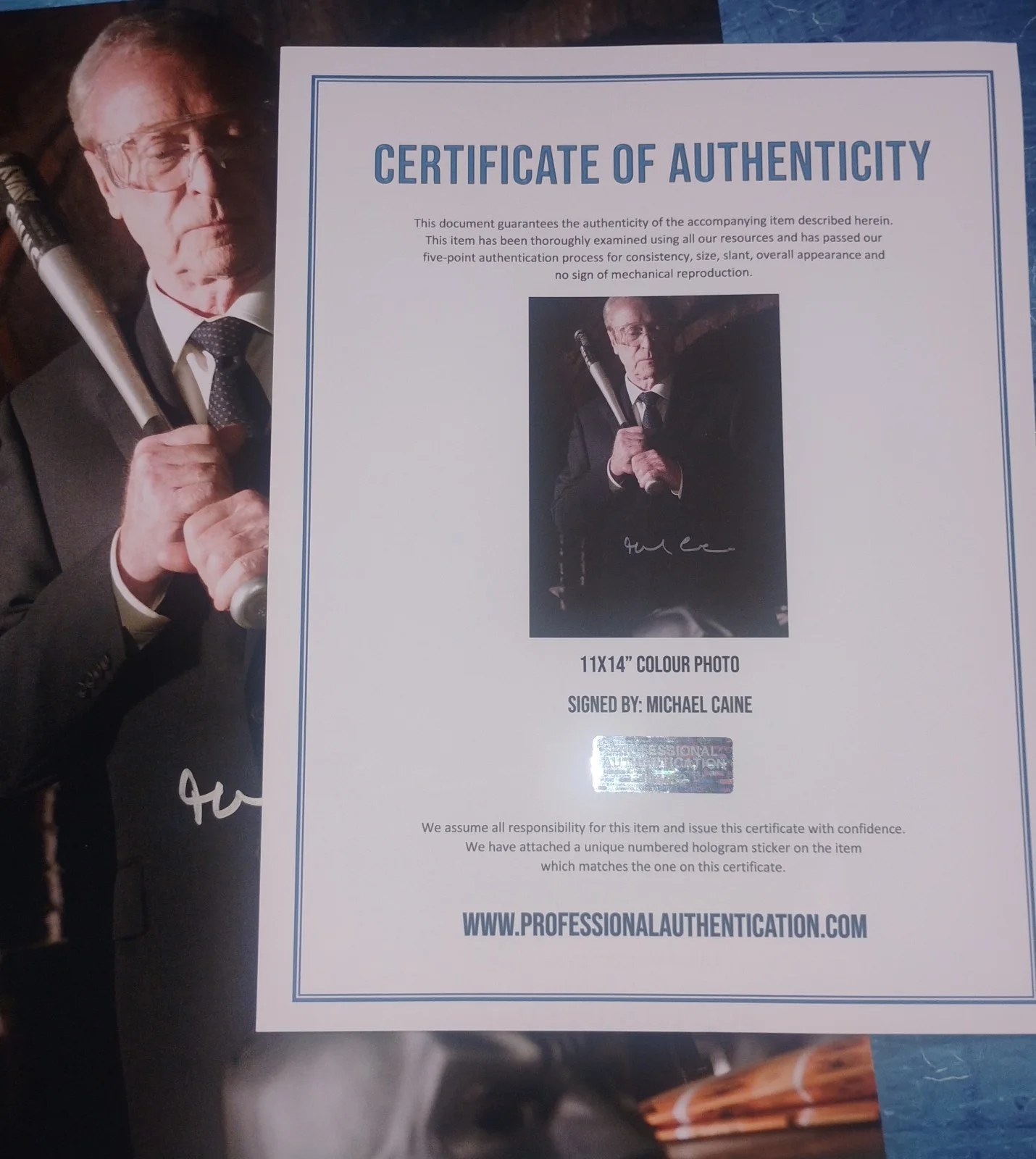 Michael Caine Hand Signed Autograph 11x14 Photo COA The Dark Knight NO TARIFFS, изображение 4