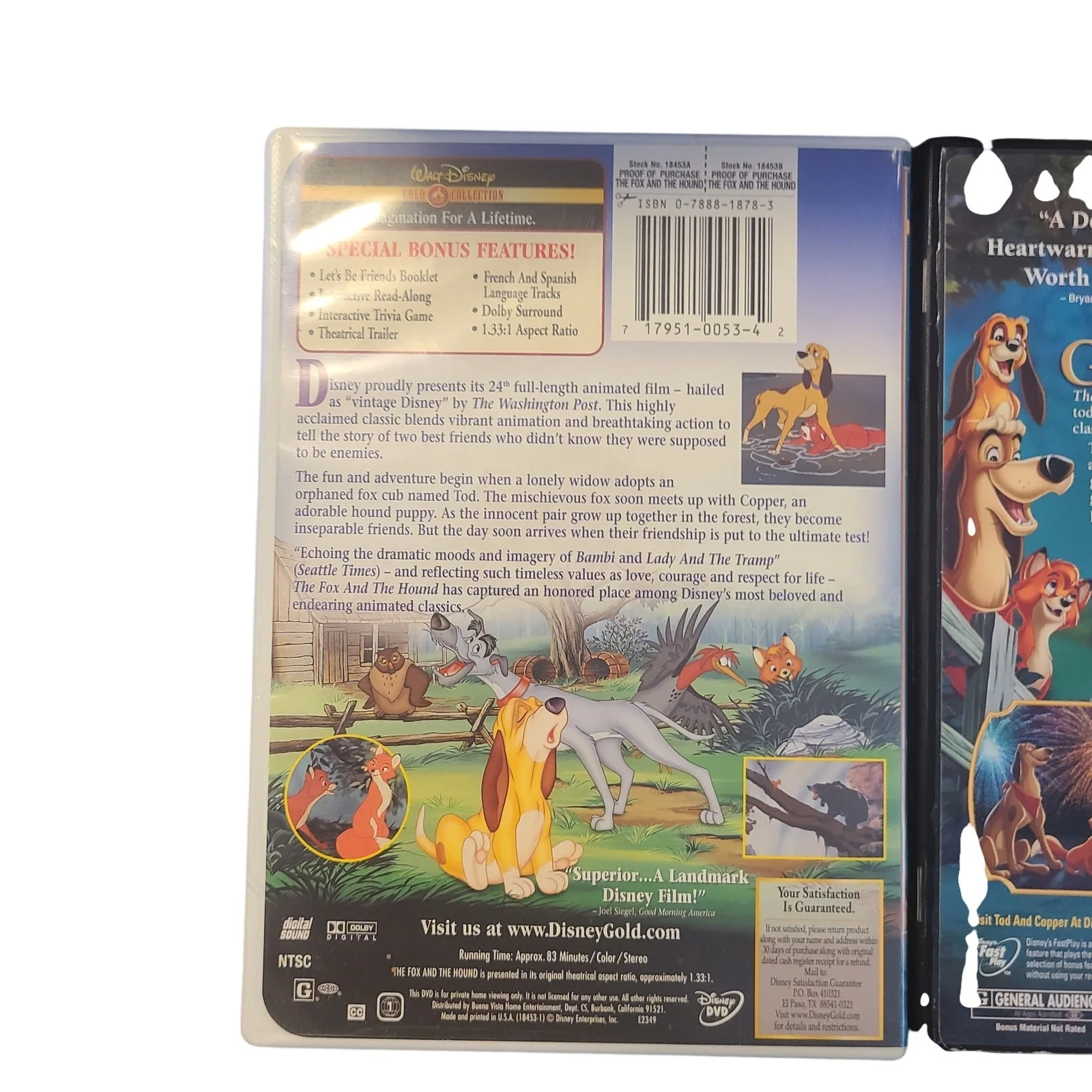 Walt Disney 2 DVDs Fox and the Hound & Fox and the Hound 2 Very Good, image 2