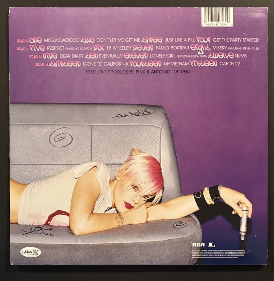 PINK SIGNED Missundaztood VINYL LP JSA COA #CN01904, изображение 2