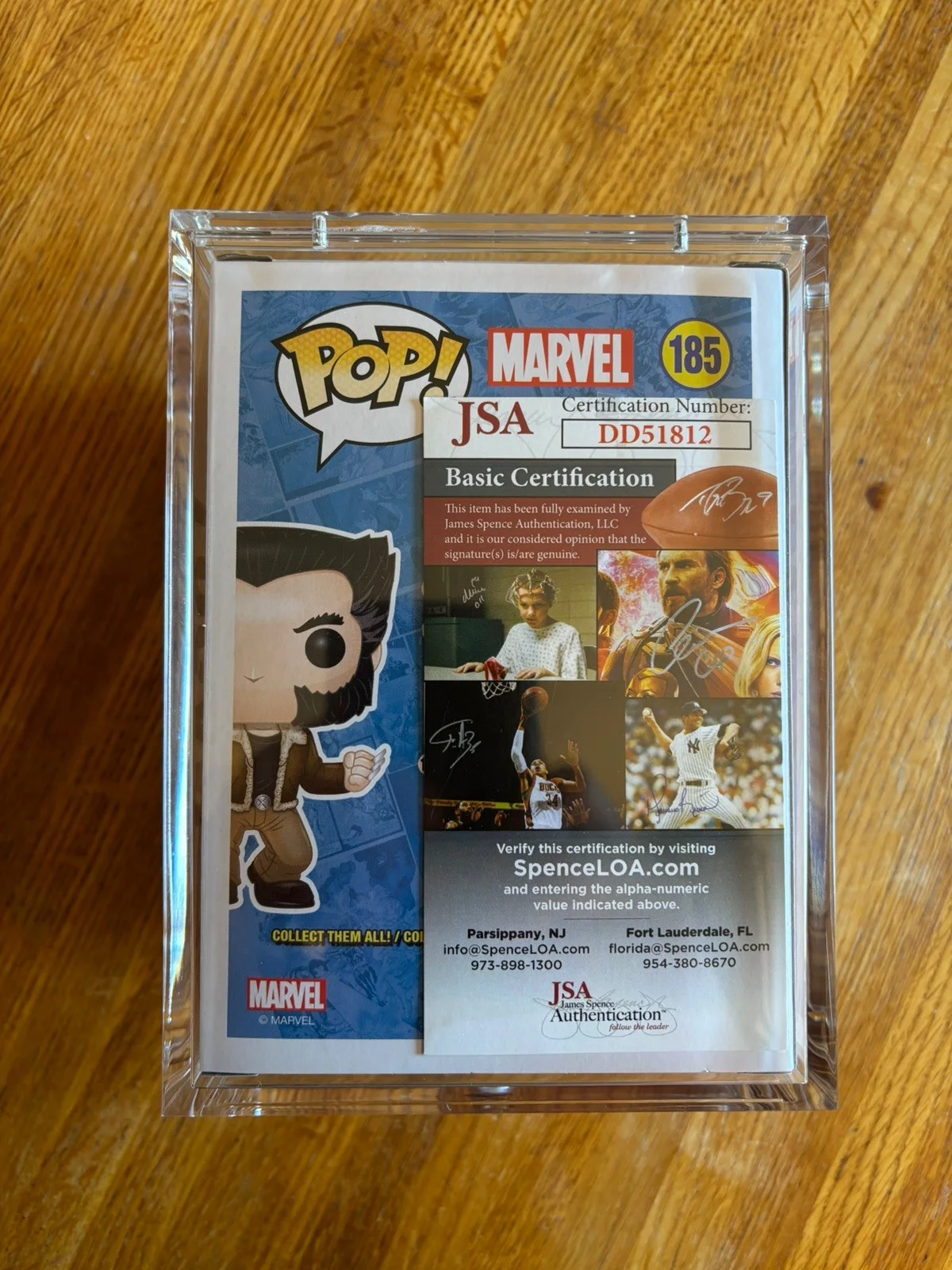 Hugh Jackman — Hugh Jackman X-Men Logan Wolverine Signed Auto Funko Pop #185 JSA COA, image 4