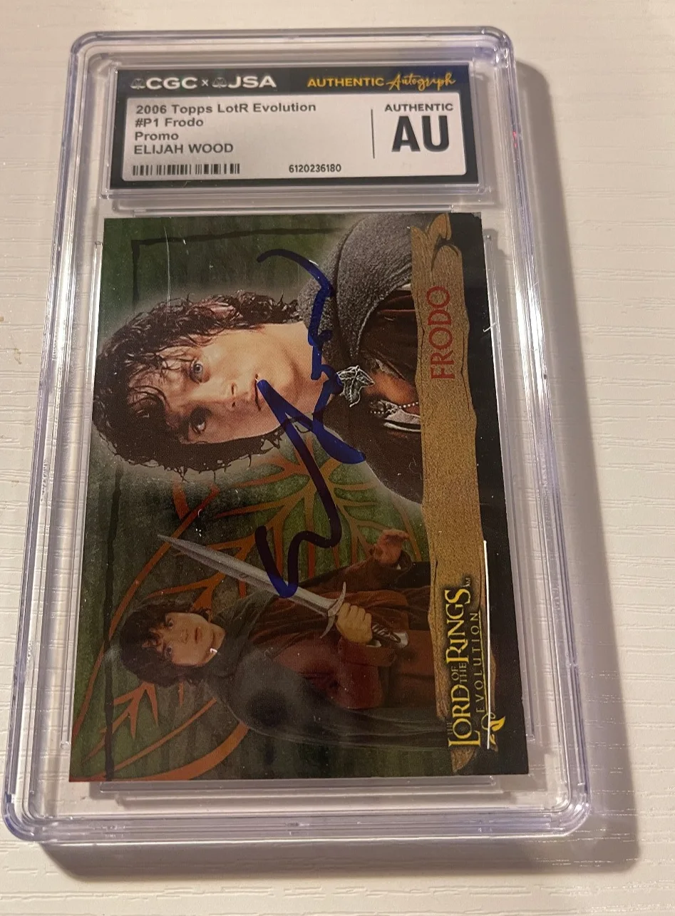 Elijah Wood — ELIJAH WOOD SIGNED LORD OF THE RINGS PROMO CARD AUTOGRAPH CGC/JSA AUTHENTIC