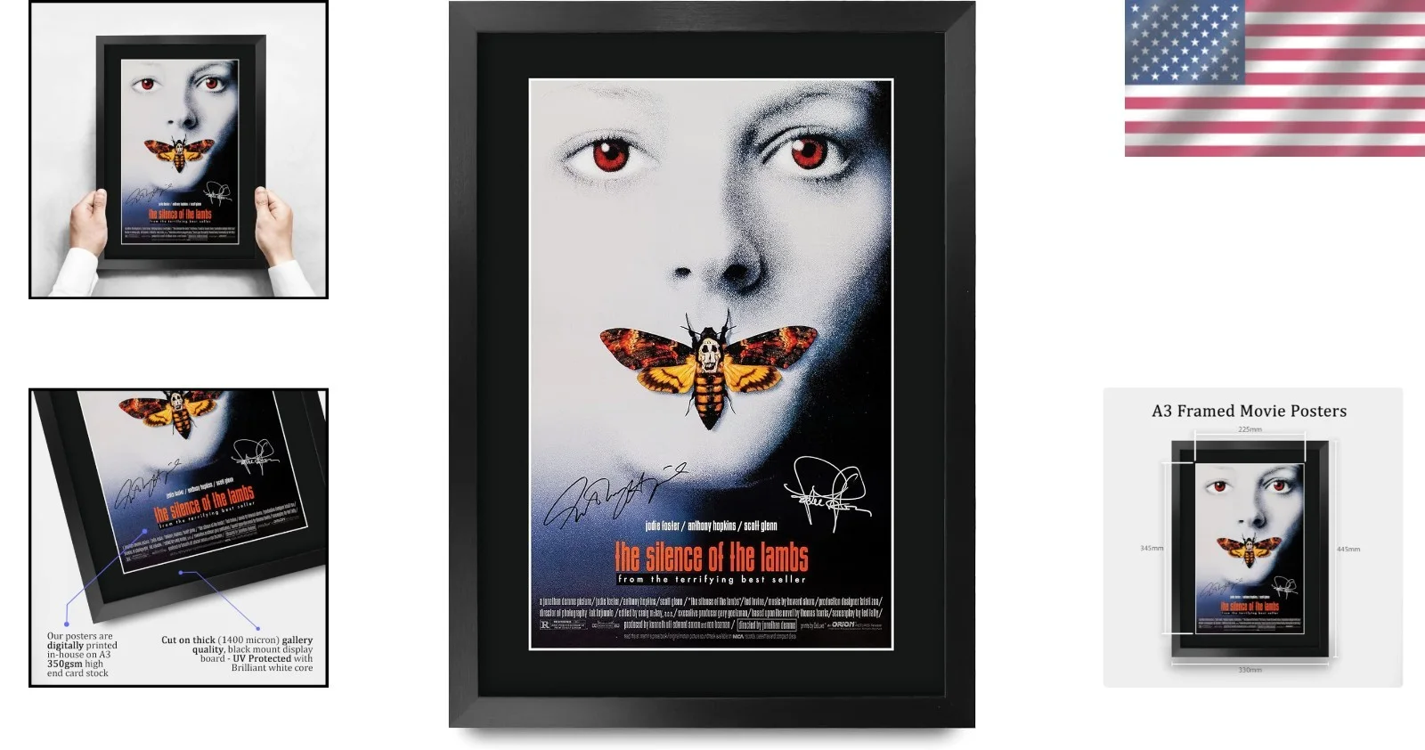 Anthony Hopkins — Unique 16" x 12" Movie Memorabilia: Silence of the Lambs Framed Signed Print, изображение 2