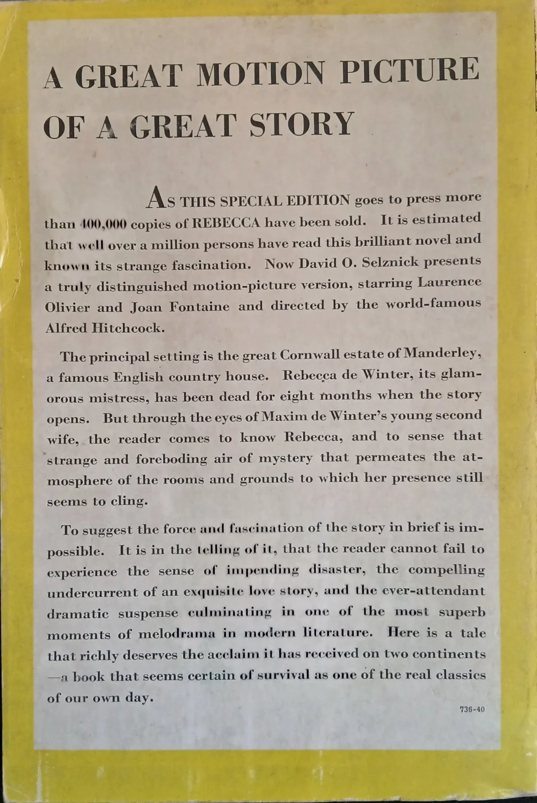 Joan Fontaine — Rebecca, Movie Tie-In, Original Autograph of Joan Fontaine, 1940, Trade PB, RARE, изображение 2