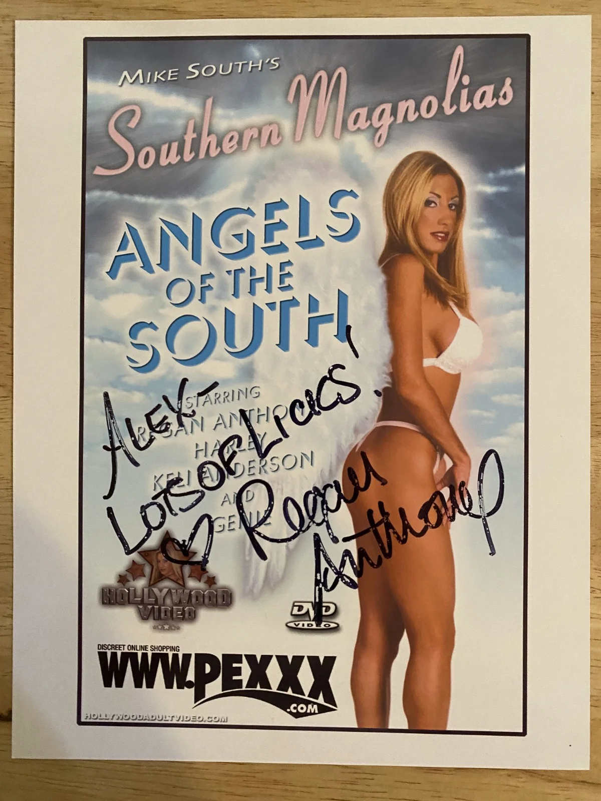 REGAN ANTHONY — REGAN ANTHONY SEXY SIGNED PERSONALIZED 8.5 X 11 PROMO SHEET ADULT FILM STAR