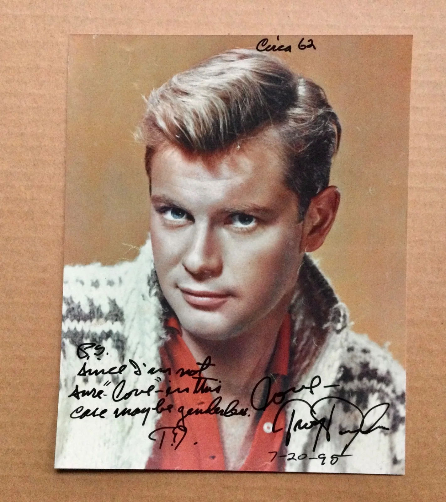 Troy Donahue — Troy Donahue (1936-2001) Signed Autographed glossy 8x10 glossy portrait.