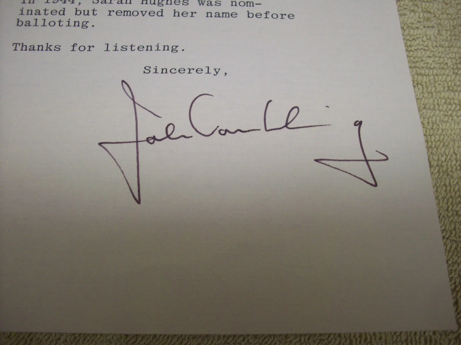 Vintage John Gambling Signed Letter WOR Radio Host 1984, изображение 3