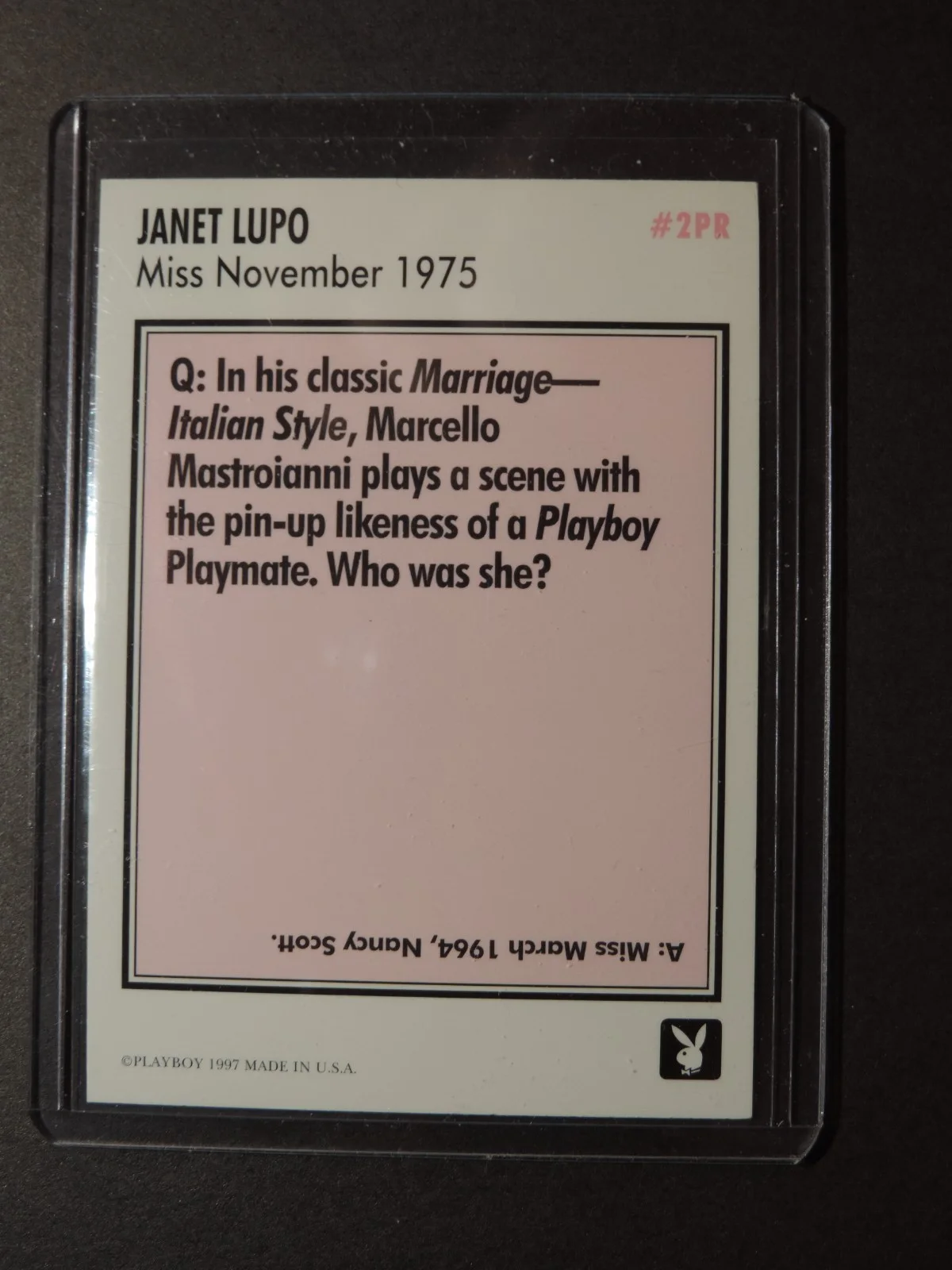 Janet Lupo — Janet Lupo Hand Signed Playboy autographed Card No 2PR MINT, image 4
