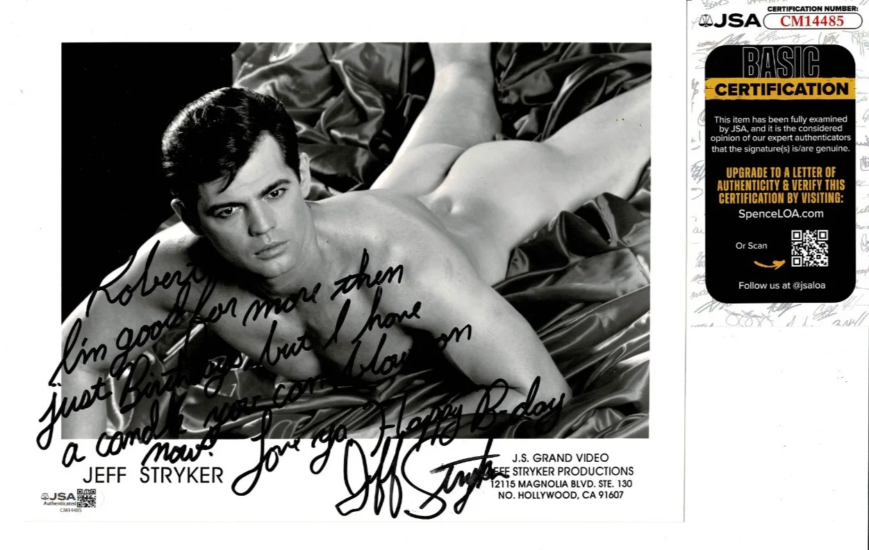 JEFF STRYKER — JEFF STRYKER SEXY SIGNED 8X10 PHOTO "POWERTOOL, AFTER DEATH" JSA COA