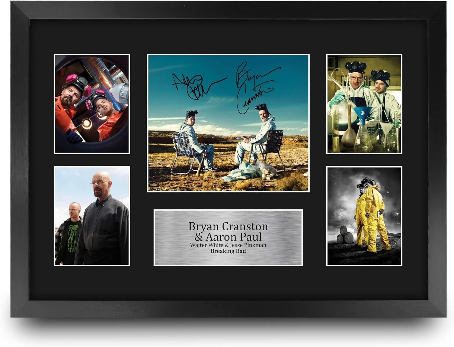 Bryan Cranston, Aaron Paul — Framed 16x12 Breaking Bad Autographed Picture of Walter White & Jesse Pinkman, изображение 3