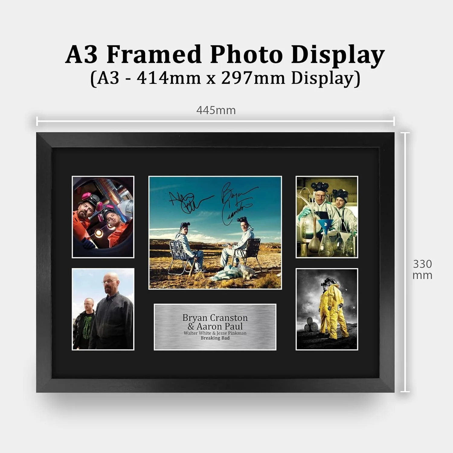 Bryan Cranston, Aaron Paul — Framed 16x12 Breaking Bad Autographed Picture of Walter White & Jesse Pinkman, изображение 4