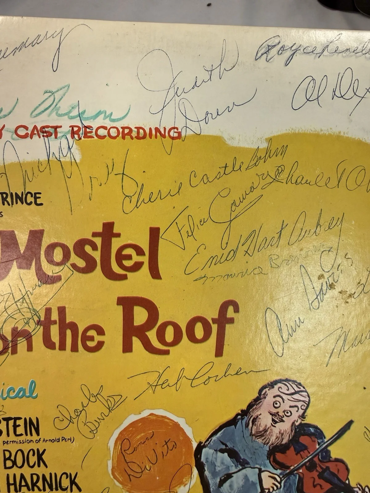 Vintage Signed Fiddler On The Roof LP Paul Lipson Touring Cast Autographs, изображение 3