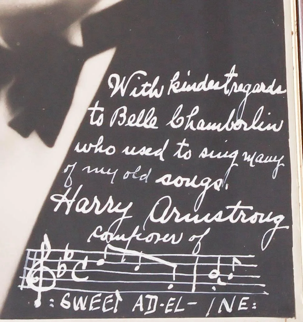 Composer & Singer Harry Armstrong Autograph Photo with "Sweet Adeline" Quote, image 2