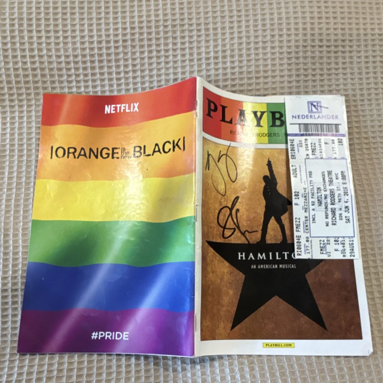 Hamilton Original Signed Playbill Richard Rodgers Theatre Autographed, изображение 4