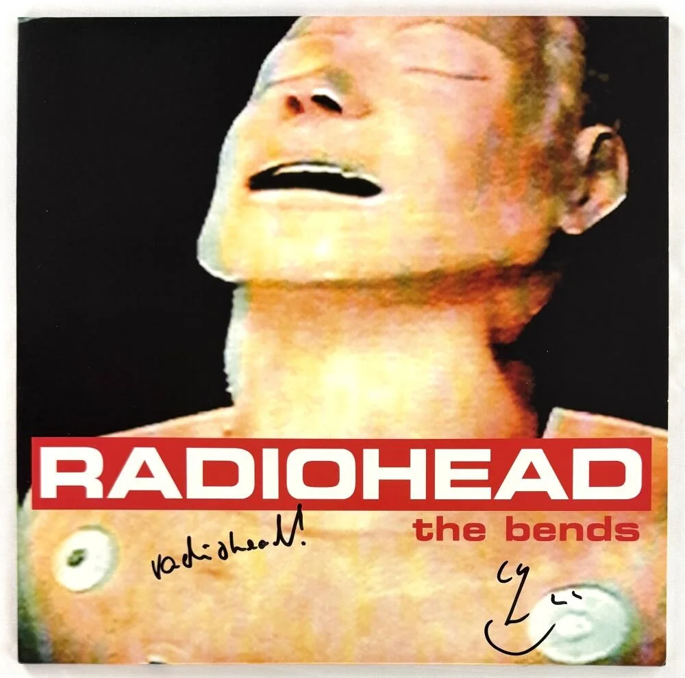 Colin Greenwood — Colin Greenwood Signed Autograph Radiohead The Bends Album Vinyl Record JSA COA