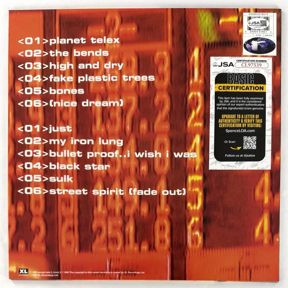 Colin Greenwood — Colin Greenwood Signed Autograph Radiohead The Bends Album Vinyl Record JSA COA, изображение 2