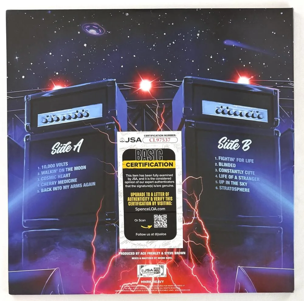 Ace Frehley — Ace Frehley KISS Signed Autograph 10,000 Volts Album Vinyl Record w/ JSA COA, изображение 2