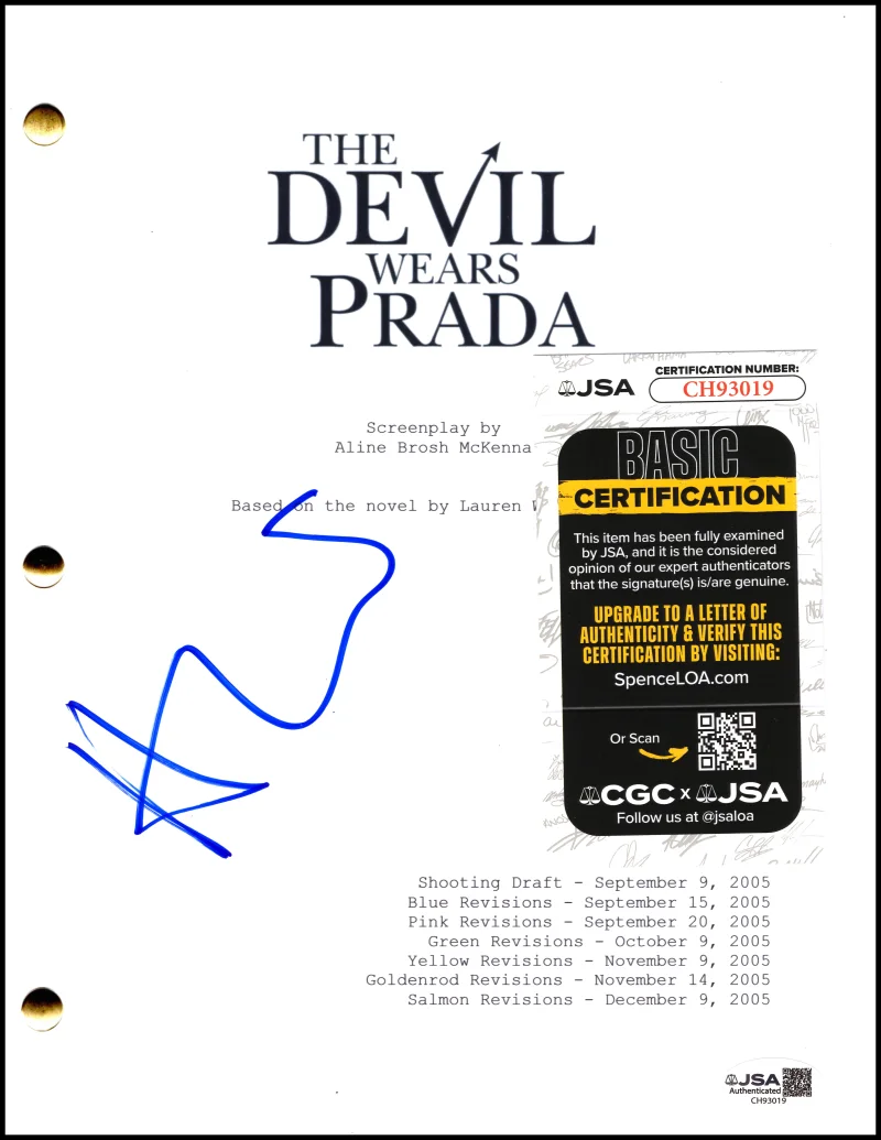 Anna Wintour — Anna Wintour Signed Autograph Devil Wears Prada Movie Script Screenplay JSA COA, image 2
