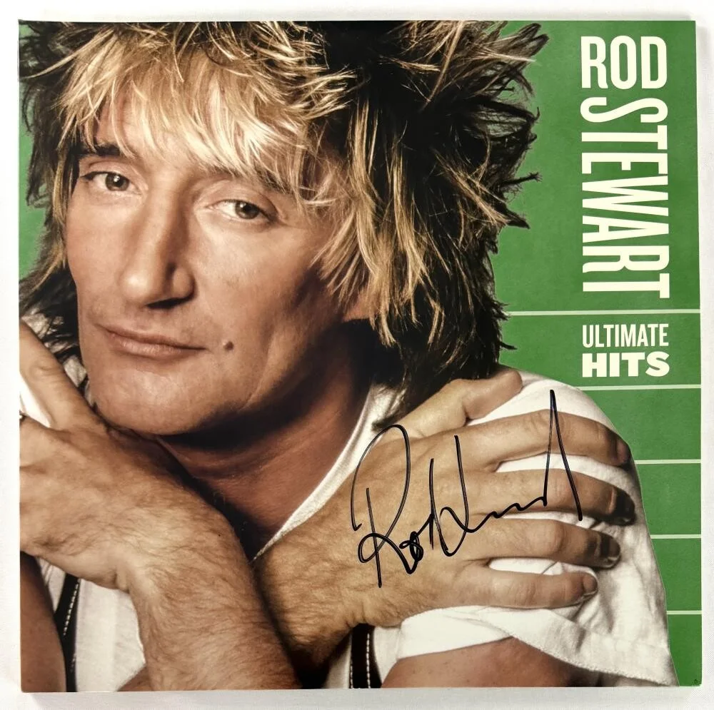 Rod Stewart — Rod Stewart Signed Autograph Greatest Ultimate Hits Album Vinyl Record JSA COA