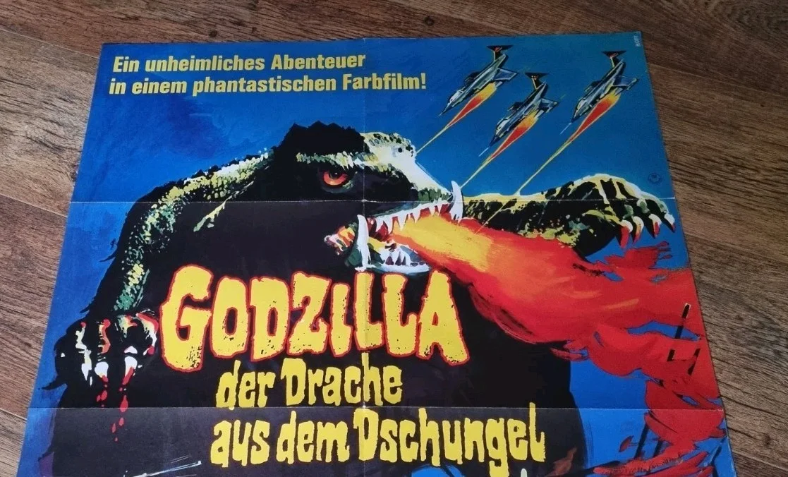 Godzilla The Dragon From The Jungle ORIGINAL A1 Poster Kojiro Hongo 1966, изображение 4