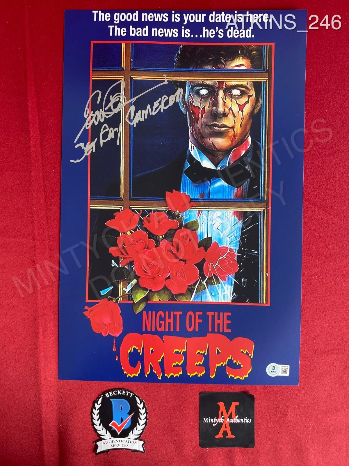 Tom Atkins — Tom Atkins autographed signed 11x17 photo Night of the Creeps Beckett COA horror