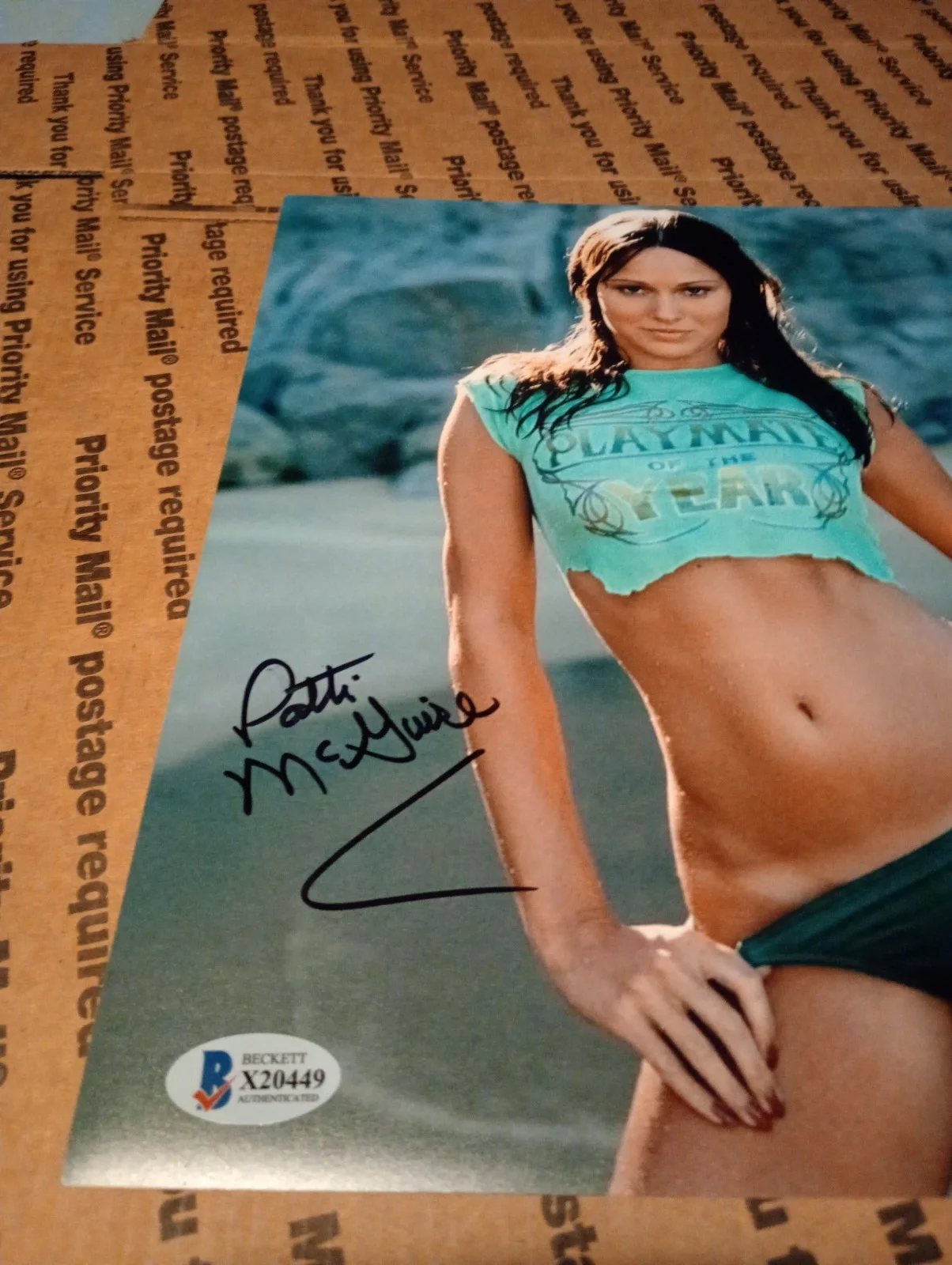 PATTI MCGUIRE Signed Autograph 8x10 Photo PLAYBOY 77 PMOY BECKETT BAS 78, изображение 3