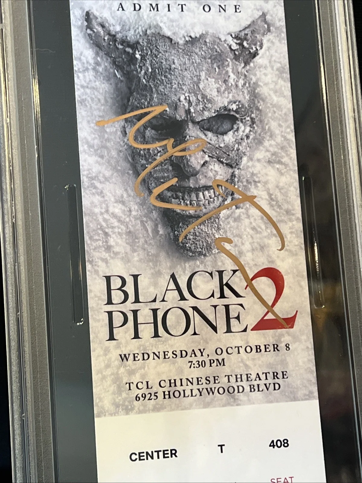 Mason Thames — Mason Thames signed autograph Black Phone 2 Premier Ticket Slabbed PSA/DNA, image 2