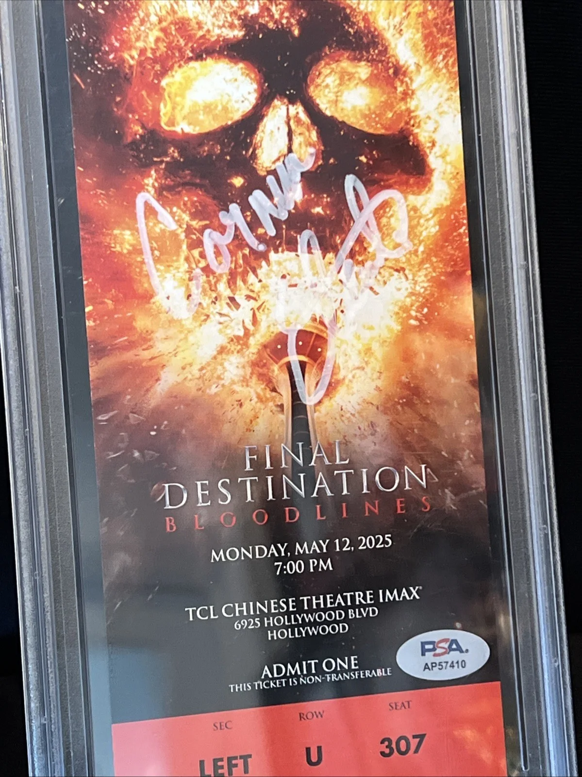 Carmen Electra — Carmen Electra signed autograph Final Destination Premier Ticket Slabbed PSA/DNA, image 2