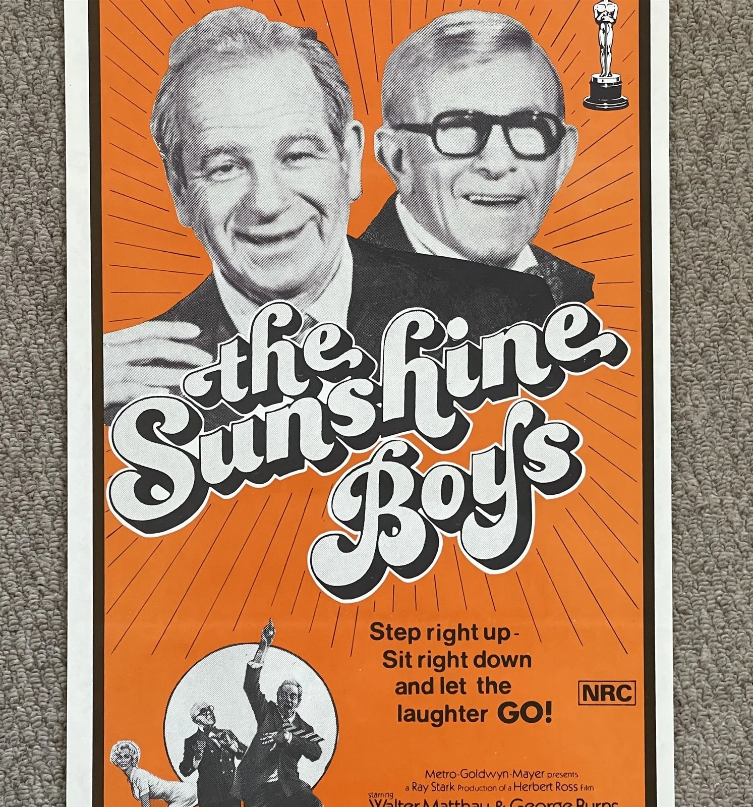 Vintage THE SUNSHINE BOYS '75 George Burns Australian Daybill Cinema Film Poster, изображение 3