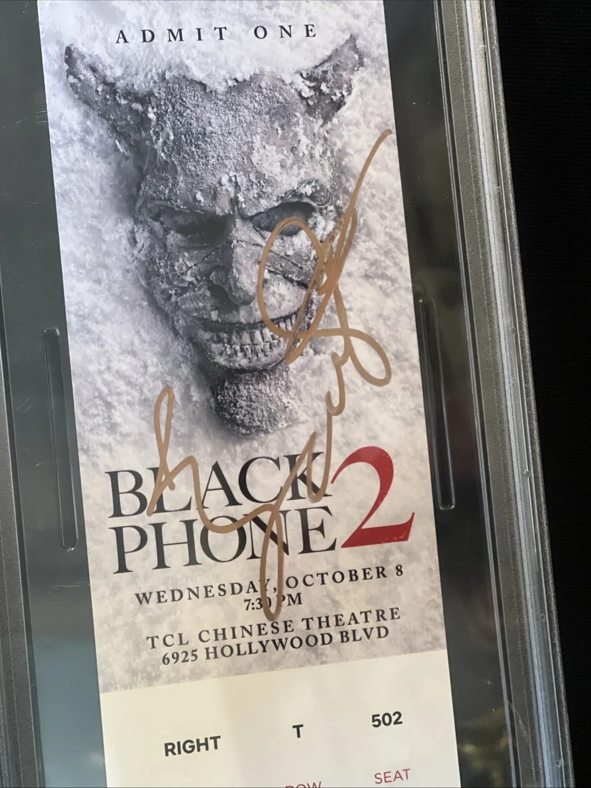 Ethan Hawke — Ethan Hawke signed autograph Black Phone 2 Premier Ticket Slabbed PSA/DNA, image 2