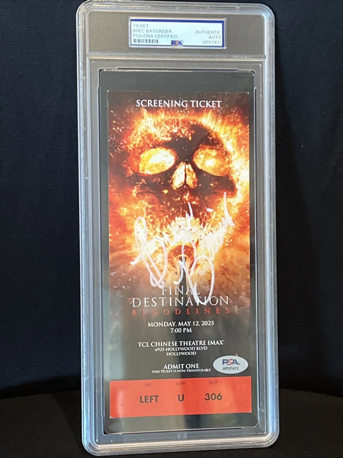 Brec Bassinger — Brec Bassinger signed autograph Final Destination Premier Ticket Slabbed PSA/DNA, image 4