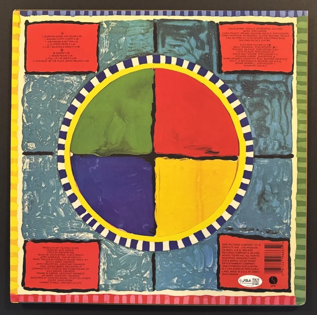 DAVID BYRNE SIGNED TALKING HEADS SPEAKING IN TONGUES VINYL LP JSA COA #CN01909, image 2