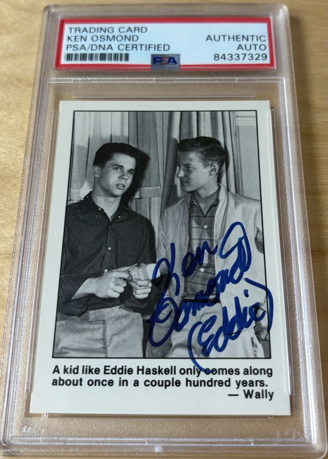 Ken Osmond — Ken Osmond Eddie Haskell Signed Leave It To Beaver Card PSA/DNA Certified