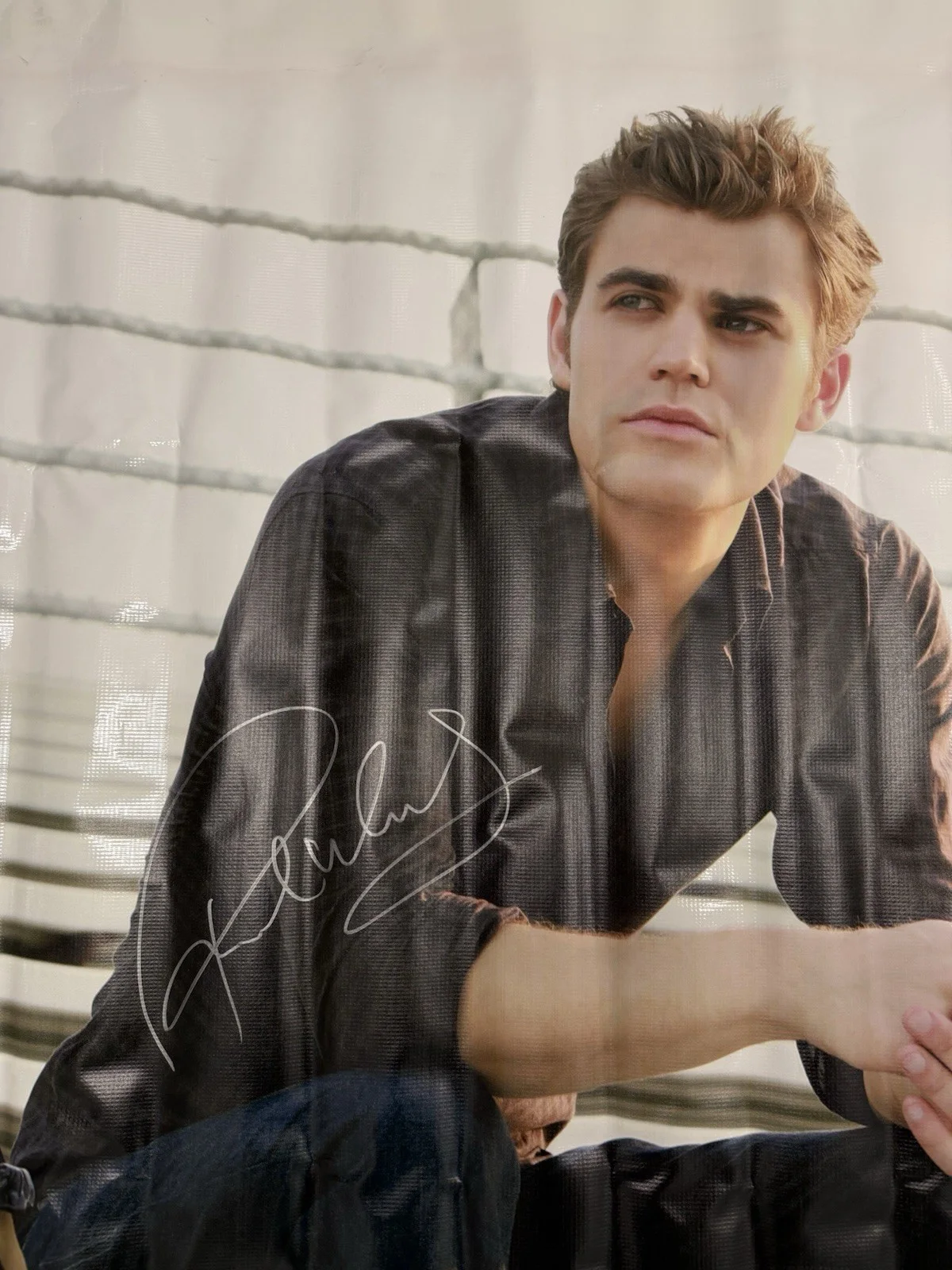 Paul Wesley — Paul Wesley Signed Banner Vampire Diaries, image 2