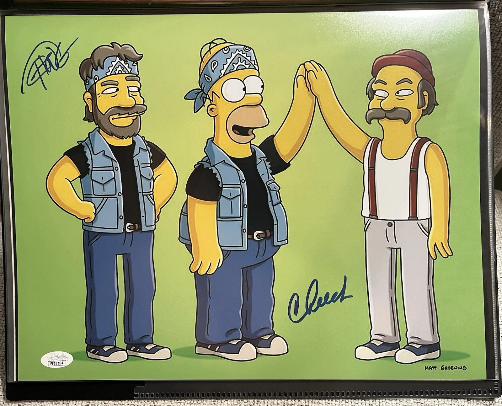 8x10 — Cheech And Chong Signed Simpsons Photo 11x14 JSA COA Autograph