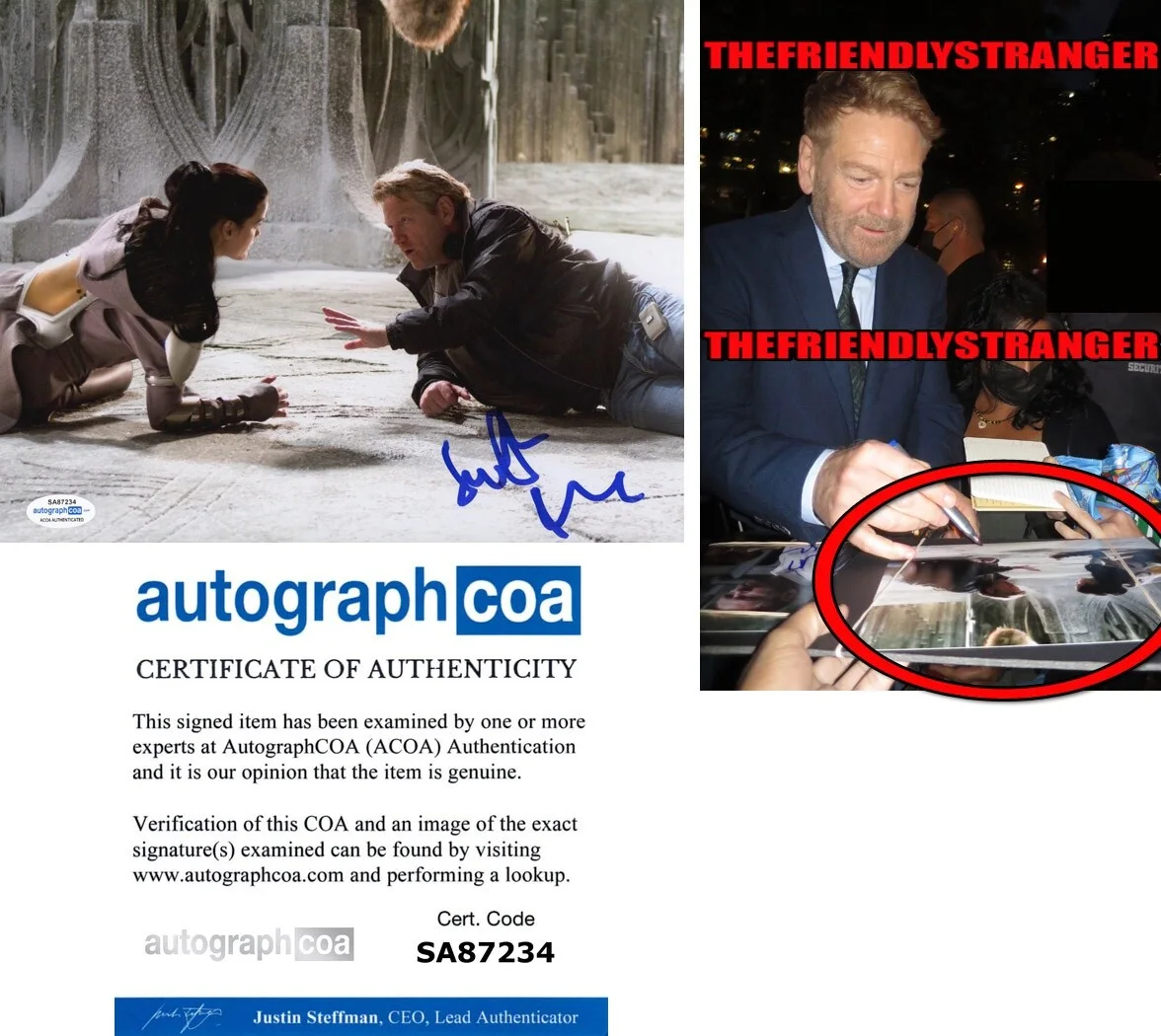 KENNETH BRANAGH — Kenneth Branagh signed "THOR" 8x10 Photo h EXACT PROOF Director ACOA COA