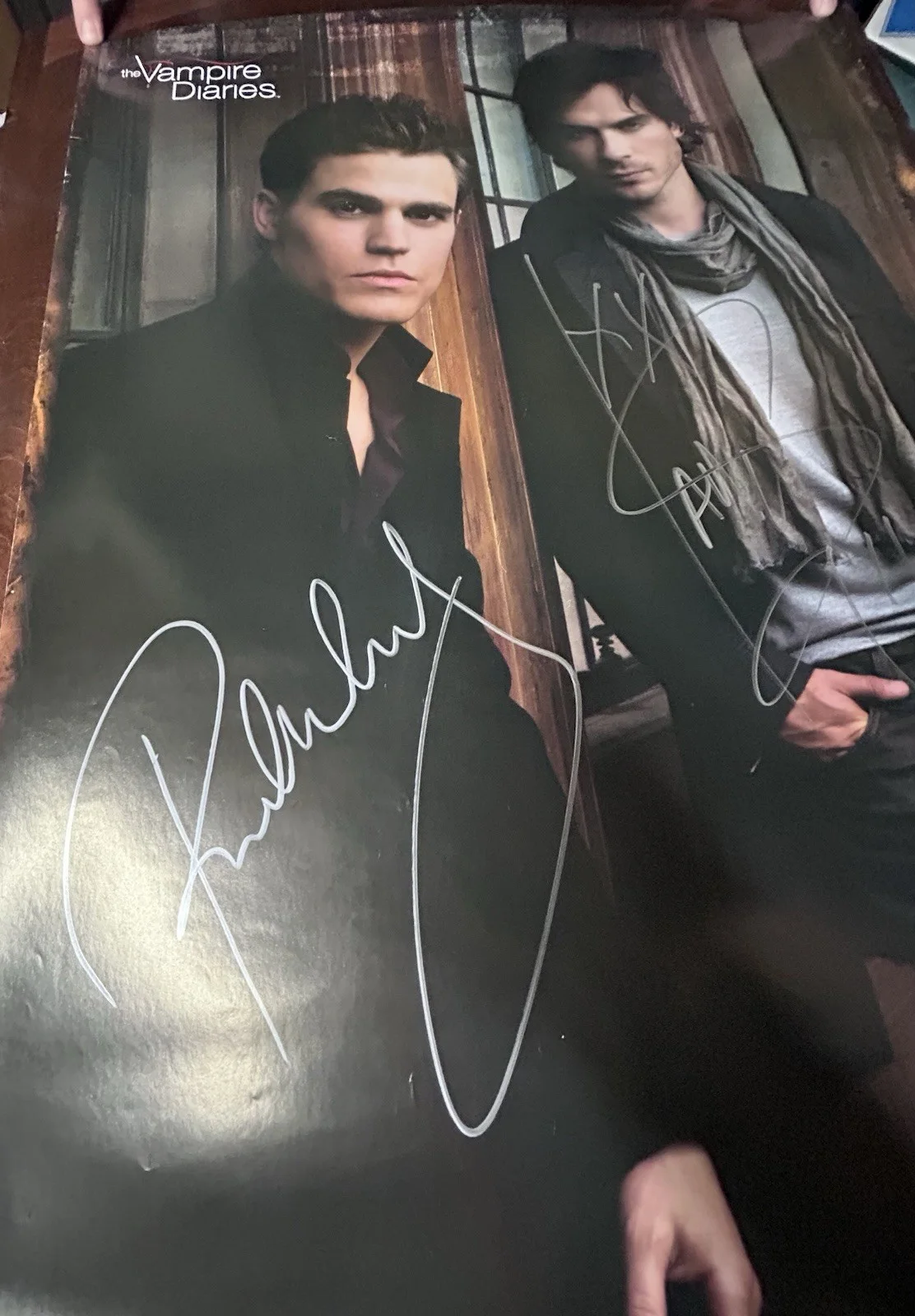 Vampire Diaries Poster Signed By Ian Somerhalder And Paul Wesley, image 2