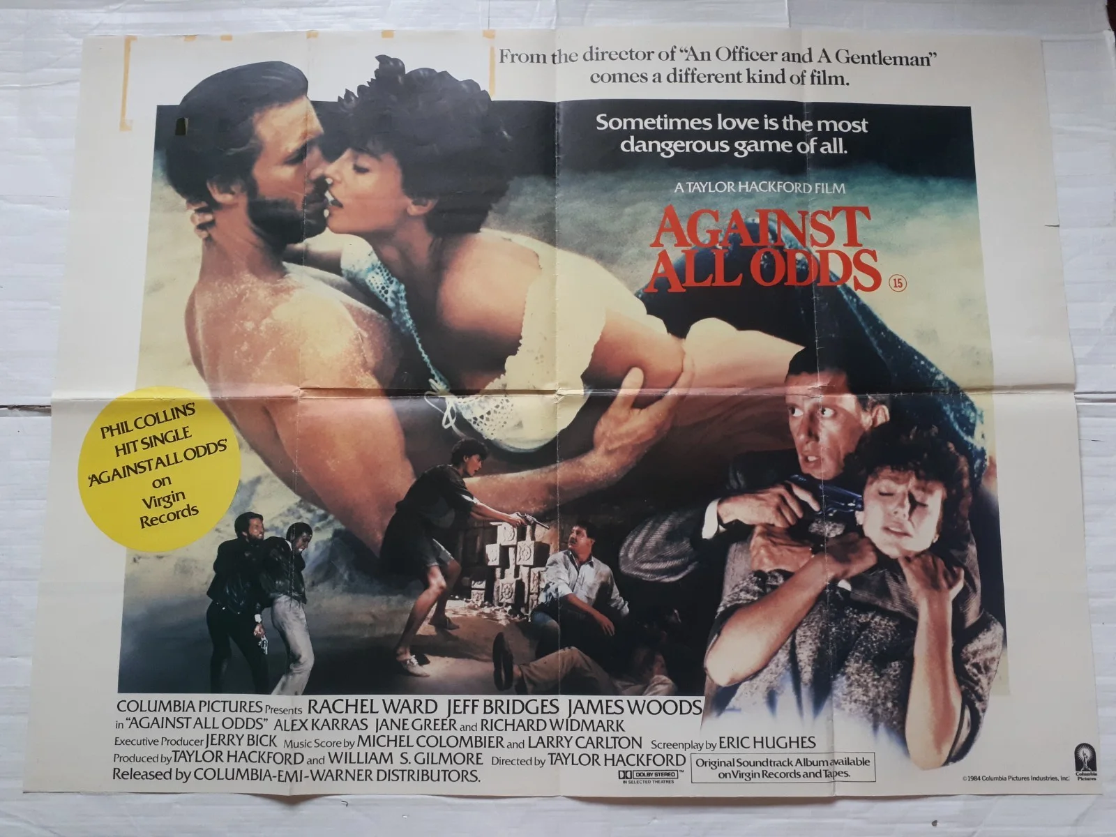 against all odds 1984 ORIGINAL Poster UK Quad 30x40" 1980s Jeff Bridges, image 3
