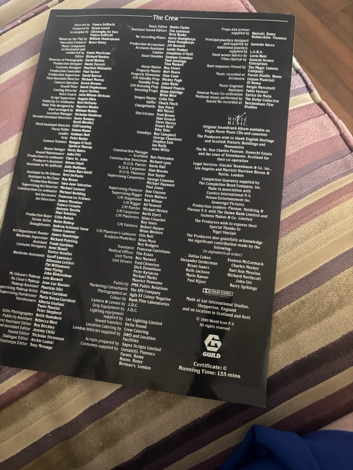 Glossy Foldover Small Programme Hamlet Movie Mel Gibson Glenn Close Zeffirelli, image 3