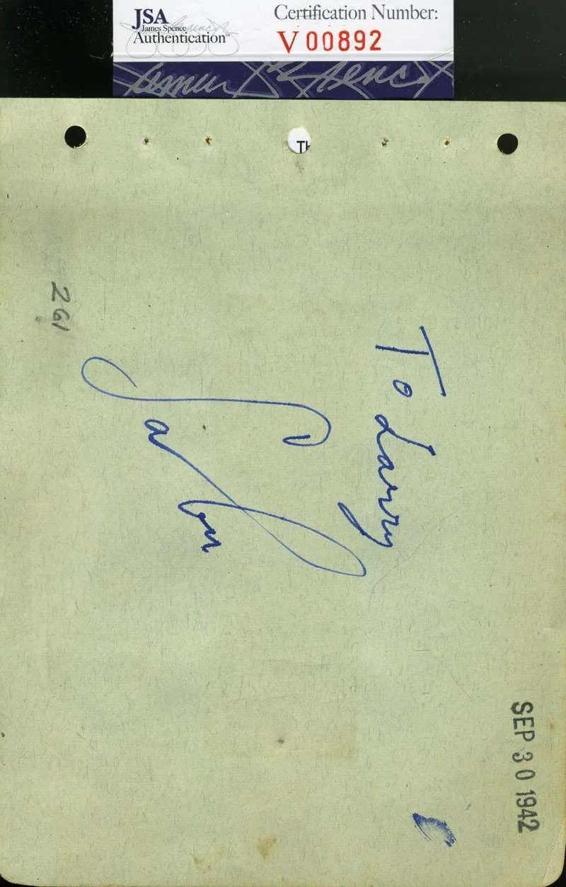 SABU — Sabu Jungle Book Jsa Coa Hand Signed 1942 Album Page Autograph Authentic