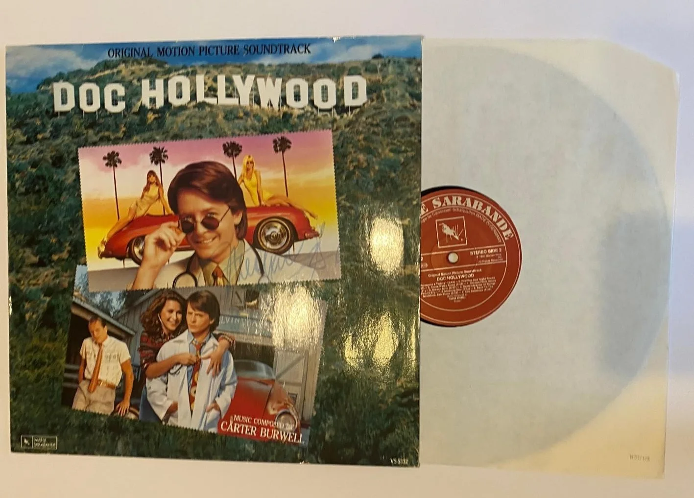 Michael J Fox Autographed Doc Hollywood 12” Vinyl Soundtrack LP Signed Rare, image 2