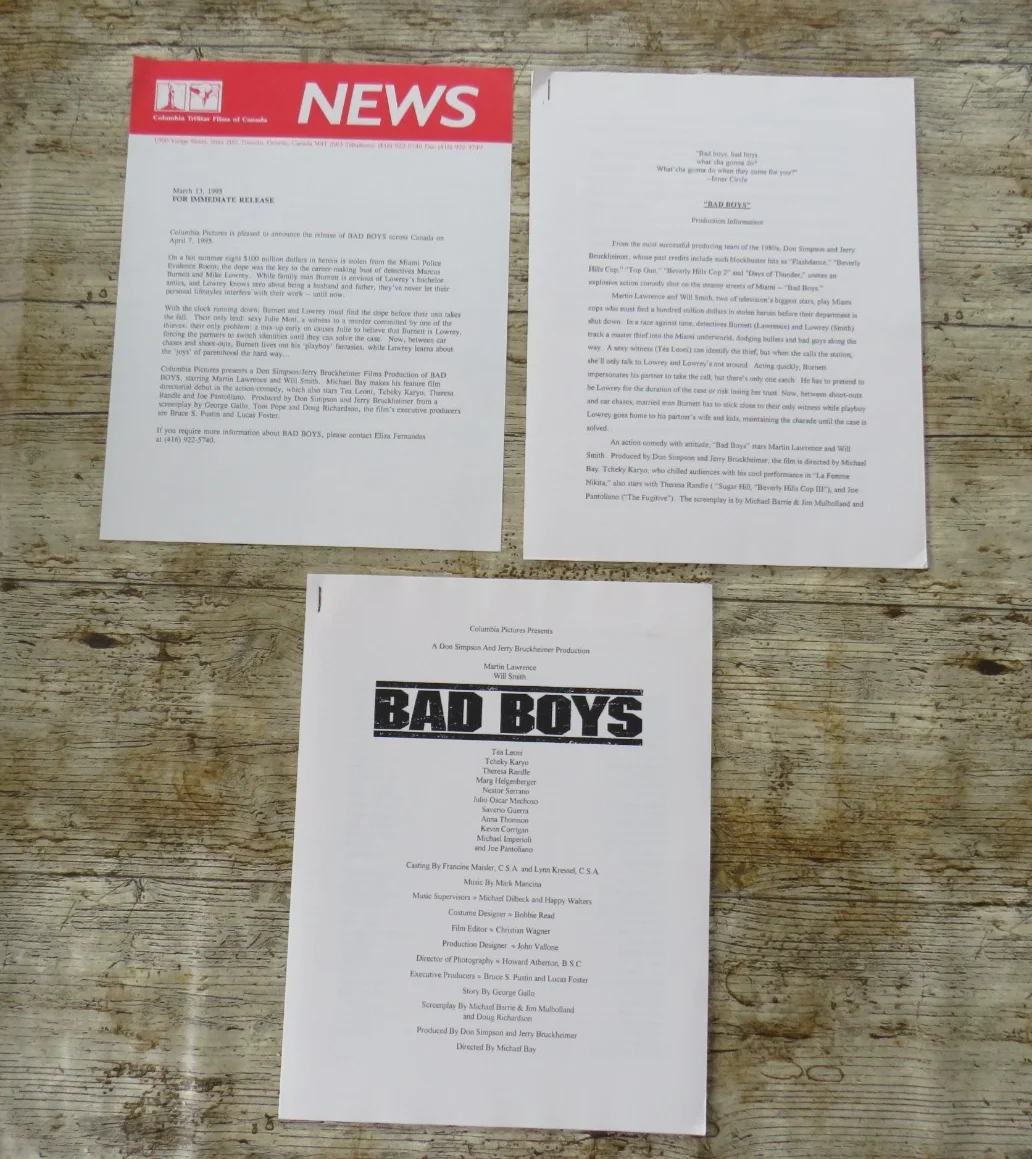 BAD BOYS ORIGINAL 1995 CINEMA MOVIE FILM PRESS KIT Will Smith 11 PHOTOS 90's, изображение 3