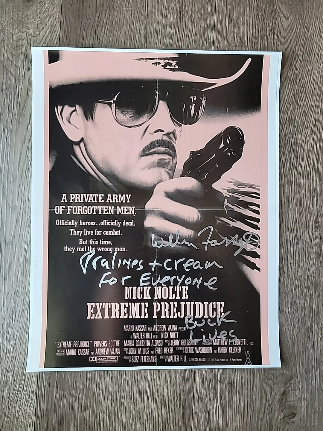 William Forsythe — William Forsythe Extreme prejudice 11x14 autograph with movie quote, изображение 2